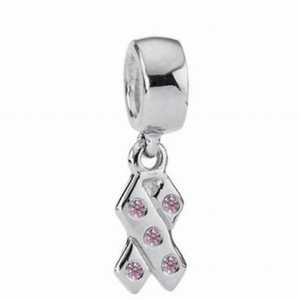Pandora Breast Cancer Awareness Elegant Silver and Pink Charm Pendant